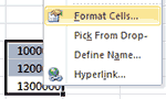 Format cell command on menu.