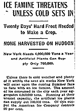 New York Times article about potential ice famine in 1906.
