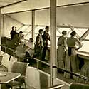 Passengers in the Hindenburg's observation lounge.