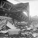 Destruction to elevated railway by molasses flood