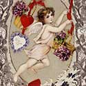 Detail of Victorian Valentine's Day card.
